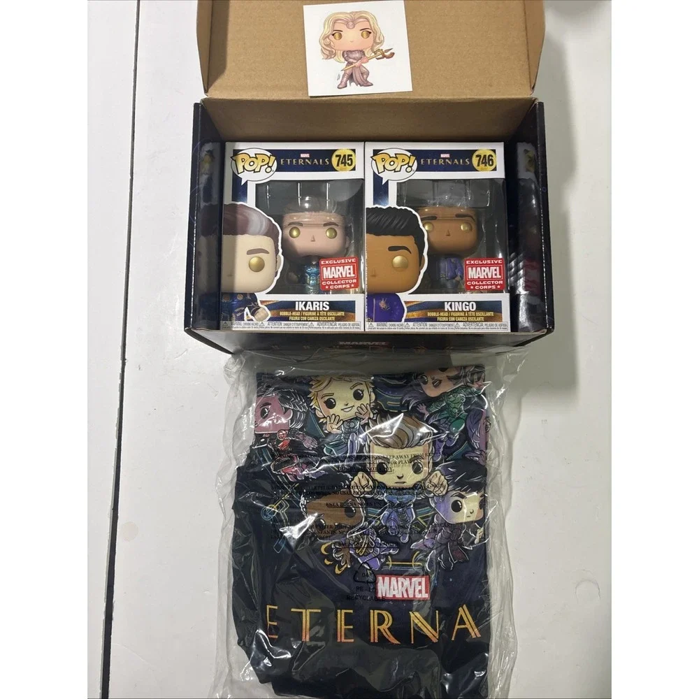 Funko Pop Marvel Collector Corps Marvel Eternals Mystery Box XL Shirt 4/5 Pcs
